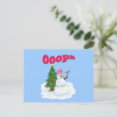 De dame van de sneeuw met Kerstmisboom OOps Feestdagenkaart (Staand voorkant)