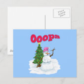 De dame van de sneeuw met Kerstmisboom OOps Feestdagenkaart (Voorkant / Achterkant)