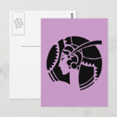 De Dame van het art deco Briefkaart (Voorkant / Achterkant)