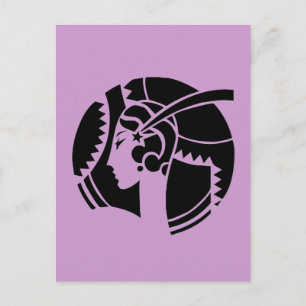 De Dame van het art deco Briefkaart