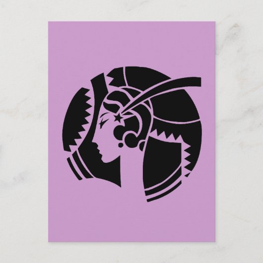 De Dame van het art deco Briefkaart (Voorkant)