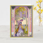 De Dame van het art deco in de Tuin Kaart (Gele Bloem)