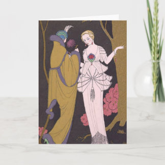 De Dame van het art deco - Twee dames op het bos Feestdagen Kaart