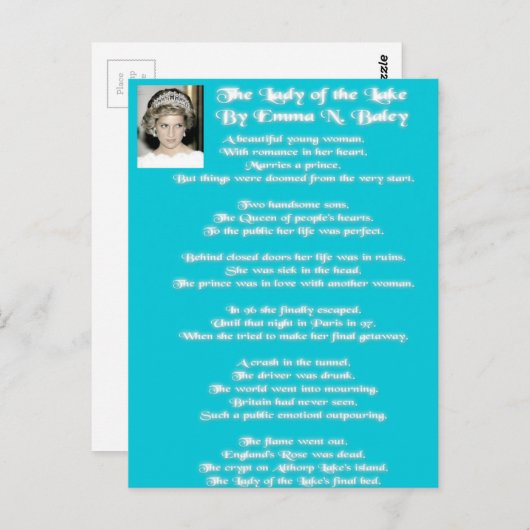 De dame van het meer briefkaart (Voorkant / Achterkant)