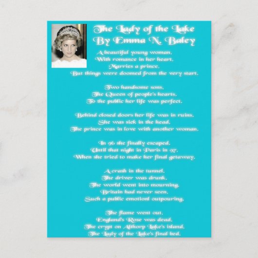 De dame van het meer briefkaart (Voorkant)