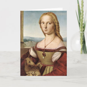 De Dame van Raphael met een Wenskaart van de Kaart
