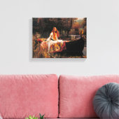 De Dame van Shalott John William Waterhouse Canvas Afdruk (Insitu (Woonkamer))