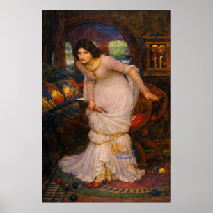 De Dame van Shalott kijkt naar Lancelot Poster