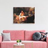 De Dame van Shalott (Middeleeuwse Schoonheid) Canvas Afdruk (Insitu (Woonkamer))