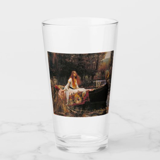 De Dame van Shalott (Middeleeuwse Schoonheid) Glas (Voorkant)