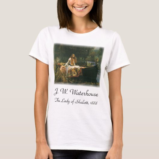 De dame van Shalott op Boot door JW Waterhouse T-shirt (Voorkant)