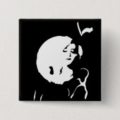De Dame Vierkante Button 5,1 Cm (Voorkant)
