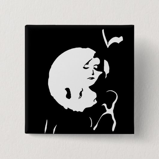 De Dame Vierkante Button 5,1 Cm (Voorkant)