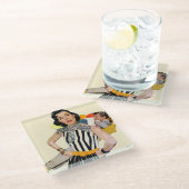 De dame was beledigd glazen onderzetter (Schuin)