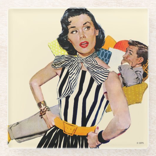 De dame was beledigd glazen onderzetter (Voorkant)