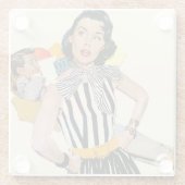 De dame was beledigd glazen onderzetter (Achterkant)