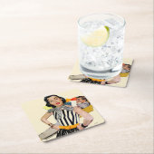 De dame was beledigd kartonnen onderzetters (Insitu)