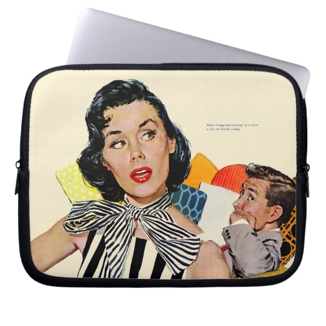 De dame was beledigd laptop sleeve (Voorkant)