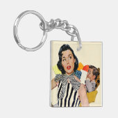 De dame was beledigd sleutelhanger (Voorkant Links)