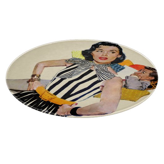 De dame was beledigd snijplank (Hoek)