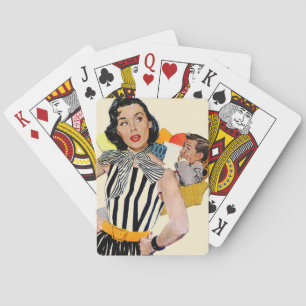 De dame was beledigd speelkaarten