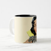 De dame was beledigd tweekleurige koffiemok (Voorkant links)