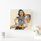 De dame was beledigd vierkante klok (Huis)