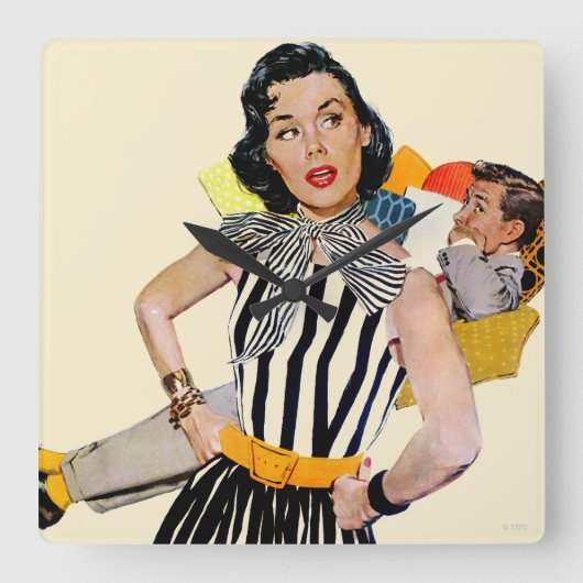 De dame was beledigd vierkante klok (Voorkant)