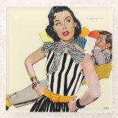 De dame werd beledigd 2 glazen onderzetter (Voorkant)