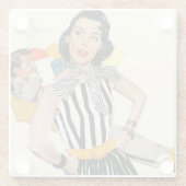 De dame werd beledigd 2 glazen onderzetter (Achterkant)