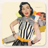 De dame werd beledigd 2 kartonnen onderzetters (Voorkant)