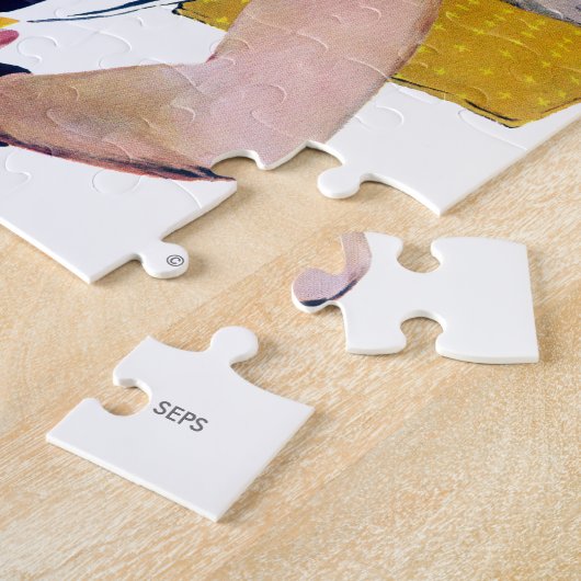 De dame werd beledigd 2 legpuzzel (Zijkant)