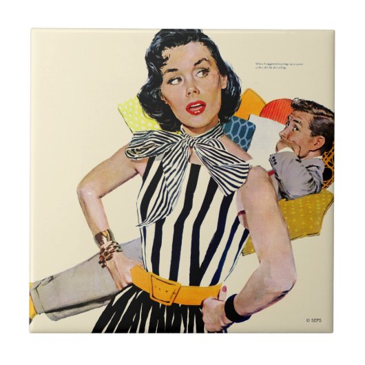 De dame werd beledigd 2 tegeltje (Voorkant)