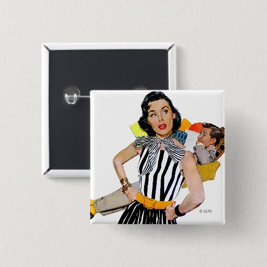 De dame werd beledigd 2 vierkante button 5,1 cm (Voorkant /achterkant)