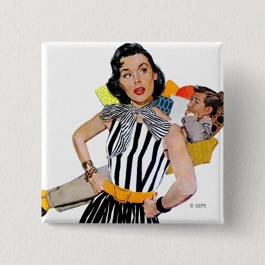 De dame werd beledigd 2 vierkante button 5,1 cm (Voorkant)