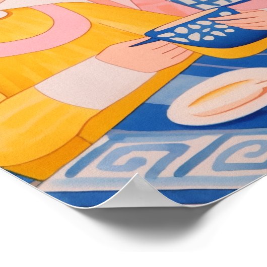 De dames in het café poster (Hoek)