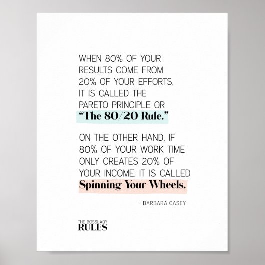 De Dames van het Boss volgen de 80/20 Motivatie Re Poster (Voorkant)