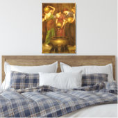 De Danaïden door John William Waterhouse Canvas Afdruk (Insitu (Slaapkamer))