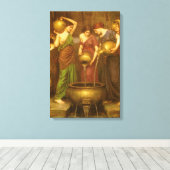 De Danaïden door John William Waterhouse Canvas Afdruk (Insitu (Houten vloer))