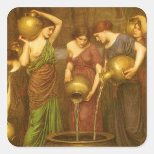 De Danaïden door John William Waterhouse Vierkante Sticker
