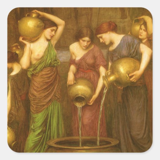 De Danaïden door John William Waterhouse Vierkante Sticker (Voorkant)