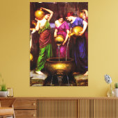 De Danaïden ~ John William Waterhouse Canvas Afdruk (Insitu (Woonkamer))