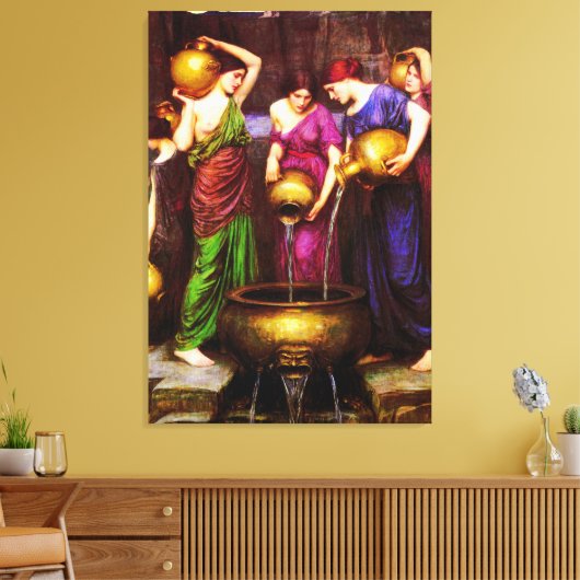 De Danaïden ~ John William Waterhouse Canvas Afdruk (Insitu (Woonkamer))