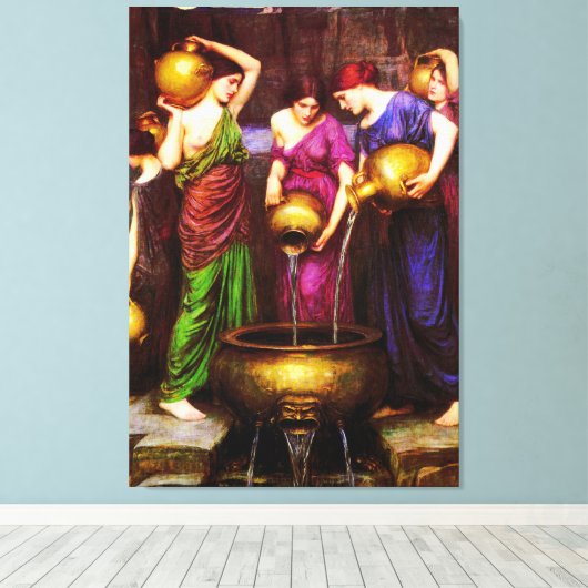 De Danaïden ~ John William Waterhouse Canvas Afdruk (Insitu (Houten vloer))