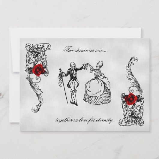 De Dance Gothic Wedding Invitations Kaart (Voorkant)