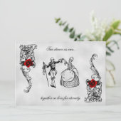 De Dance Gothic Wedding Invitations Kaart (Staand voorkant)