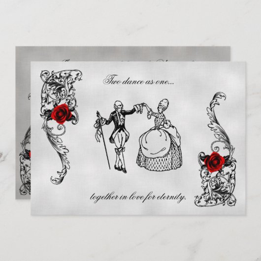 De Dance Gothic Wedding Invitations Kaart (Voorkant / Achterkant)