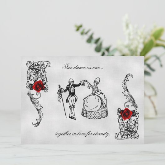 De Dance Gothic Wedding Invitations Kaart (Staand voorkant)