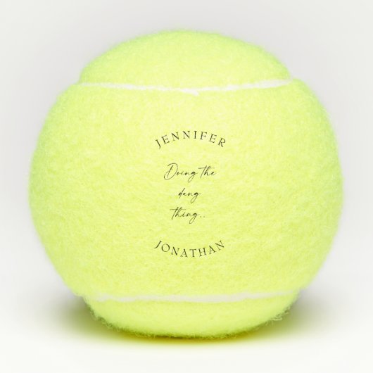 De Dang Thing Custom Couple-namen doen Tennisballen (Voorkant)
