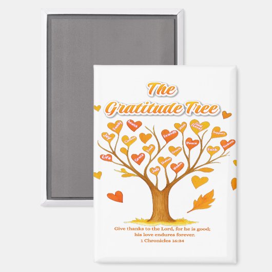 De 'dankbaarheid boom' magneet (Voorkant / Achterkant)